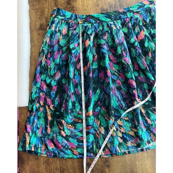 Hinge Womens 6 Peacock Feathers Print Feminine/Artistic Skirt - Picture 6 of 9